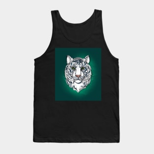 Continuous Line White Tiger Portrait. 2022 New Year Symbol by Chinese Horoscope Tank Top